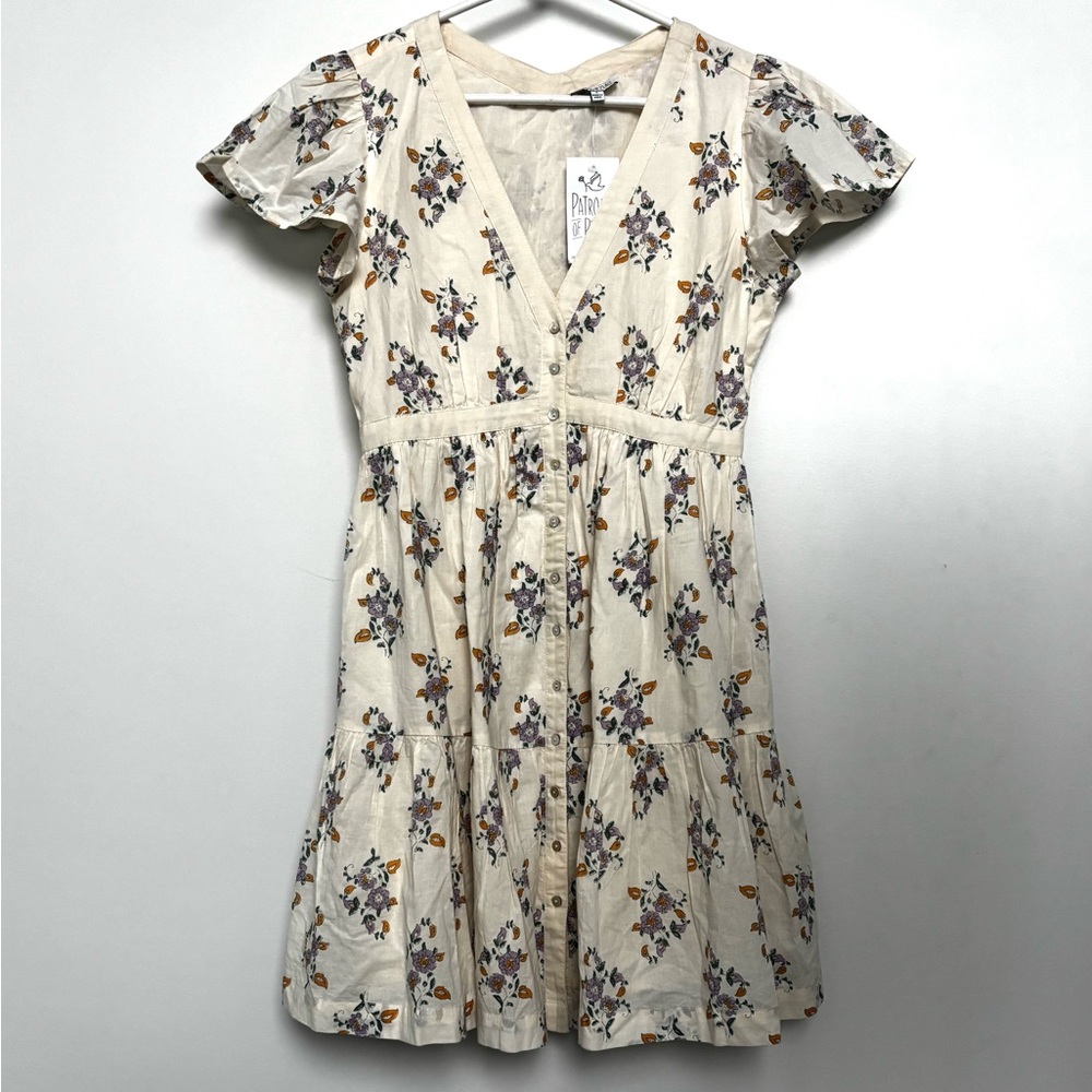 Patrons of Peace Cream and Floral Women’s Dress - Size Small